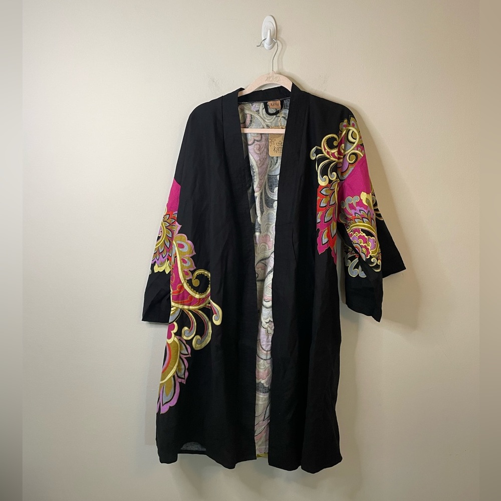 NWT Karma Paisley Boho Wide Sleeve Kimono Duster